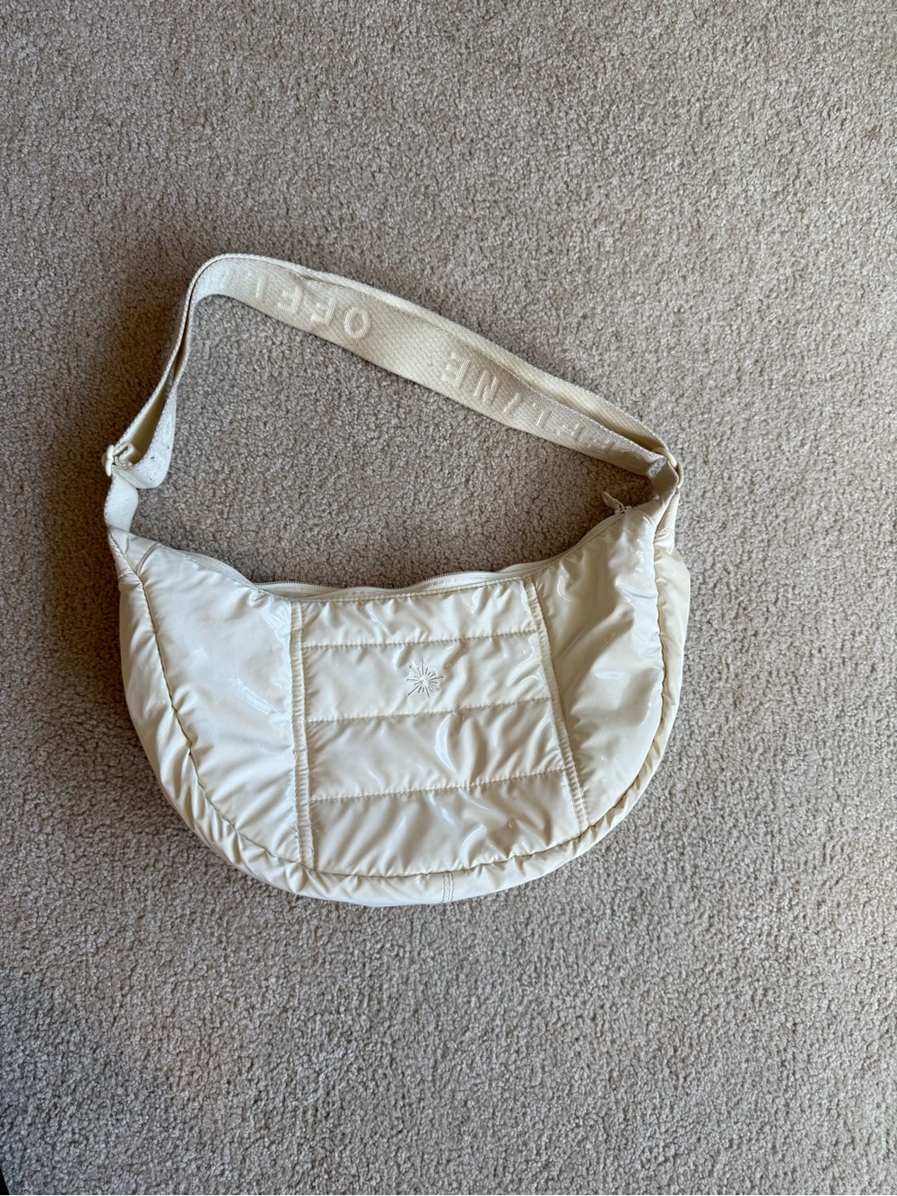 Offline by Aerie Adjustable Purse, White Puffer